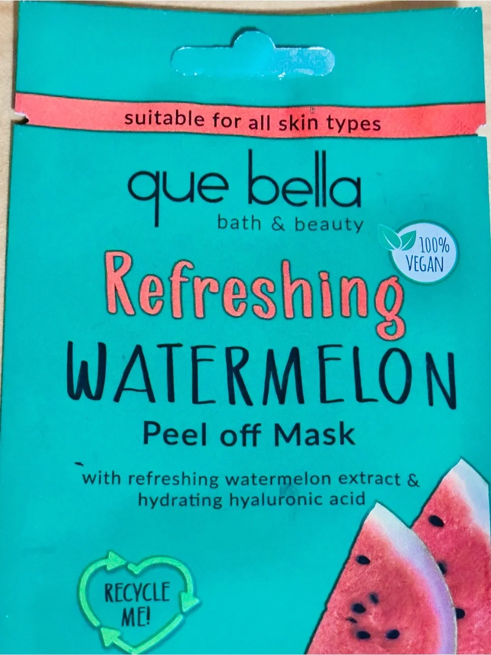 que bella Refreshing Watermelon Peel-Off Mask - Teal